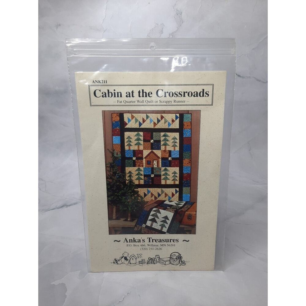 2001 Anka's Treasures Quilt Pattern Cabin At The Crossroads Wall Quilt Runner